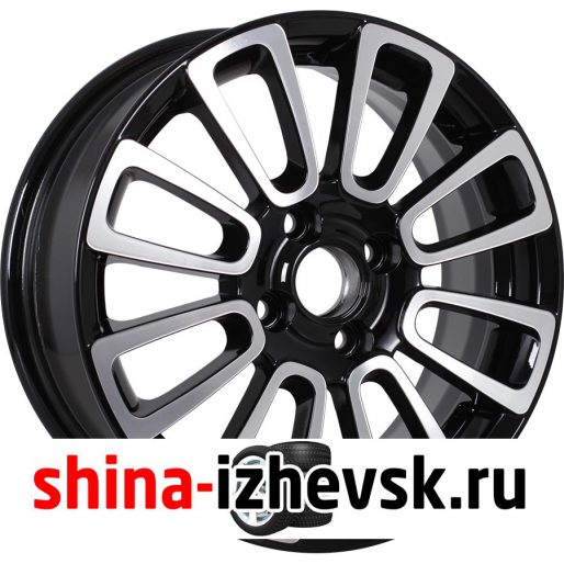 Колесный диск КиК Неман-Оригинал 6xR15 4×100 ET50 DIA60.1 черный глянцевый с полированными элементами лицевой поверхности в Ижевске